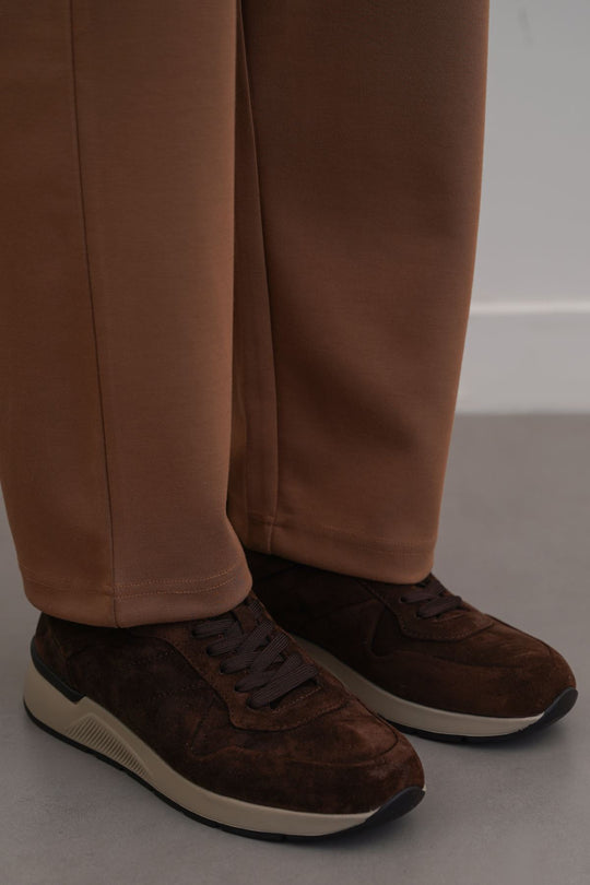 LACE-UP LEATHER SNEAKERS