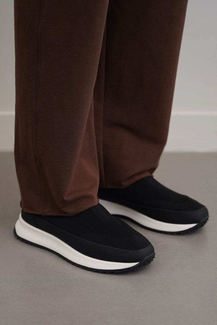 BLACK SOCK-FIT CASUAL SNEAKERS