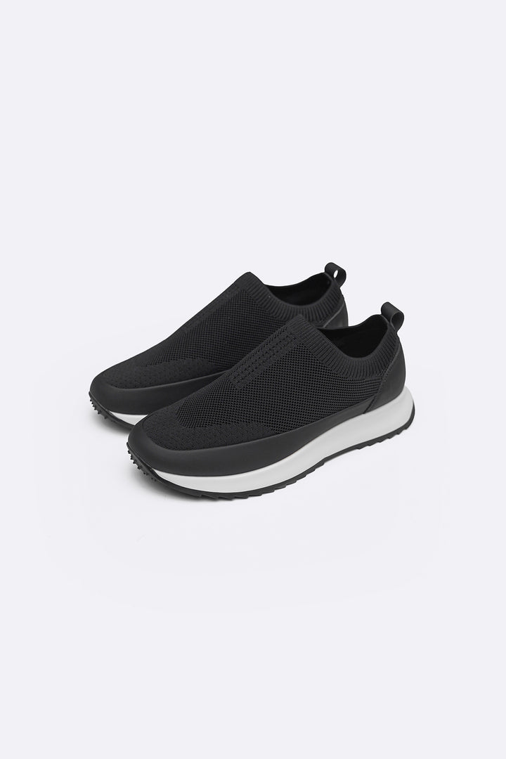 BLACK SOCK-FIT CASUAL SNEAKERS