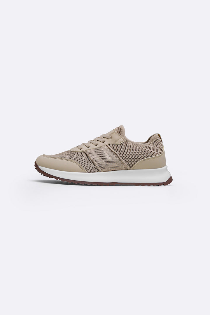 SAND LACE-UP KNIT SNEAKERS