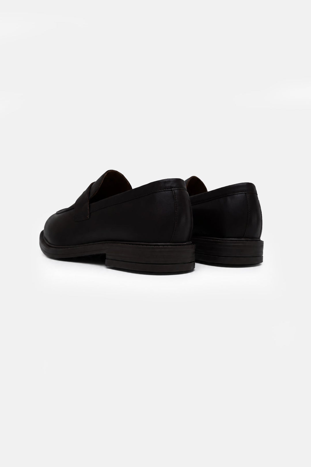 BLACK-LEATHER PENNY LOAFERS