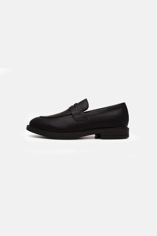 DARK BROWN-LEATHER PENNY LOAFERS