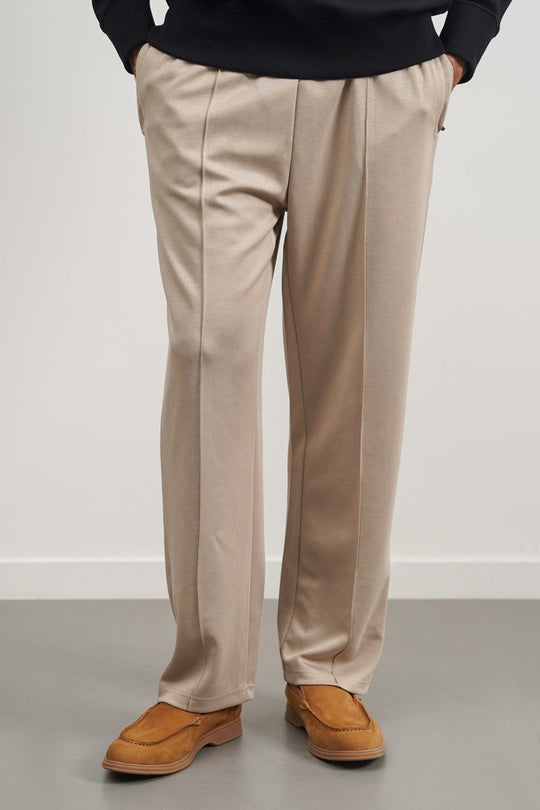 KHAKI STRAIGHT KNITTED PANTS