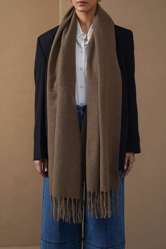 TAUPE COZY WEAVE SCARF