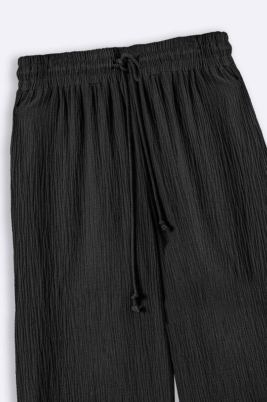 BLACK CURVE MUSLIN PANTS
