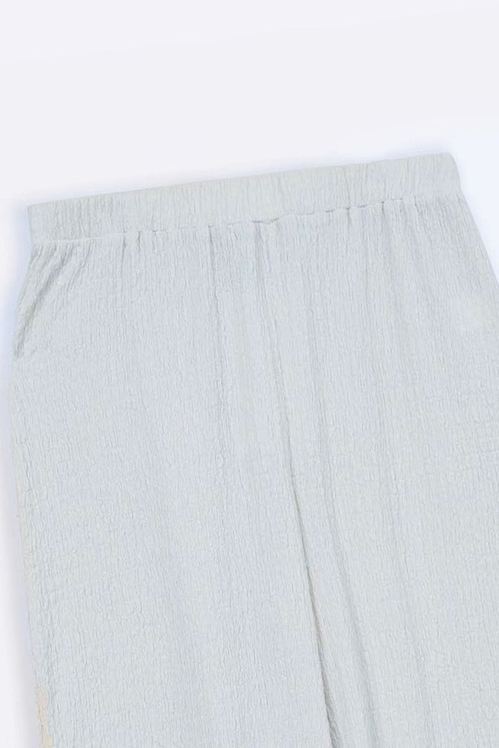 OFF WHITE TEXTURED STRETCHY PANTS