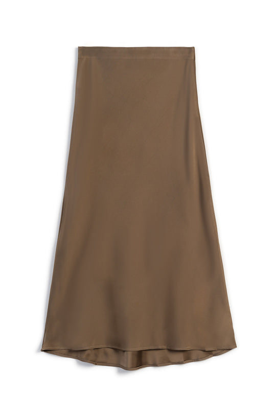SATIN MIDI SKIRT