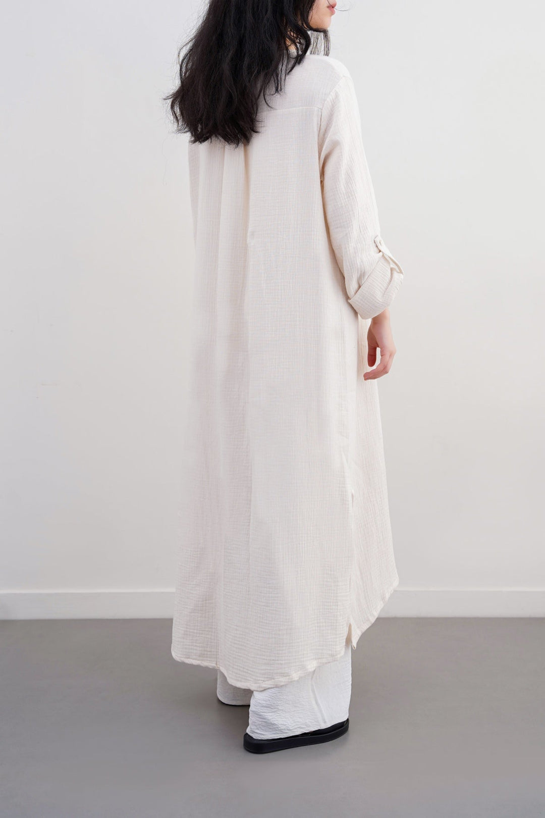 OAT WHITE LONG MUSLIN TUNIC