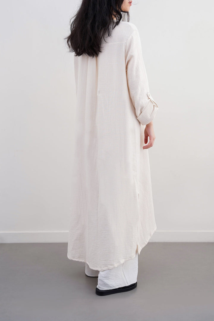 OAT WHITE LONG MUSLIN TUNIC