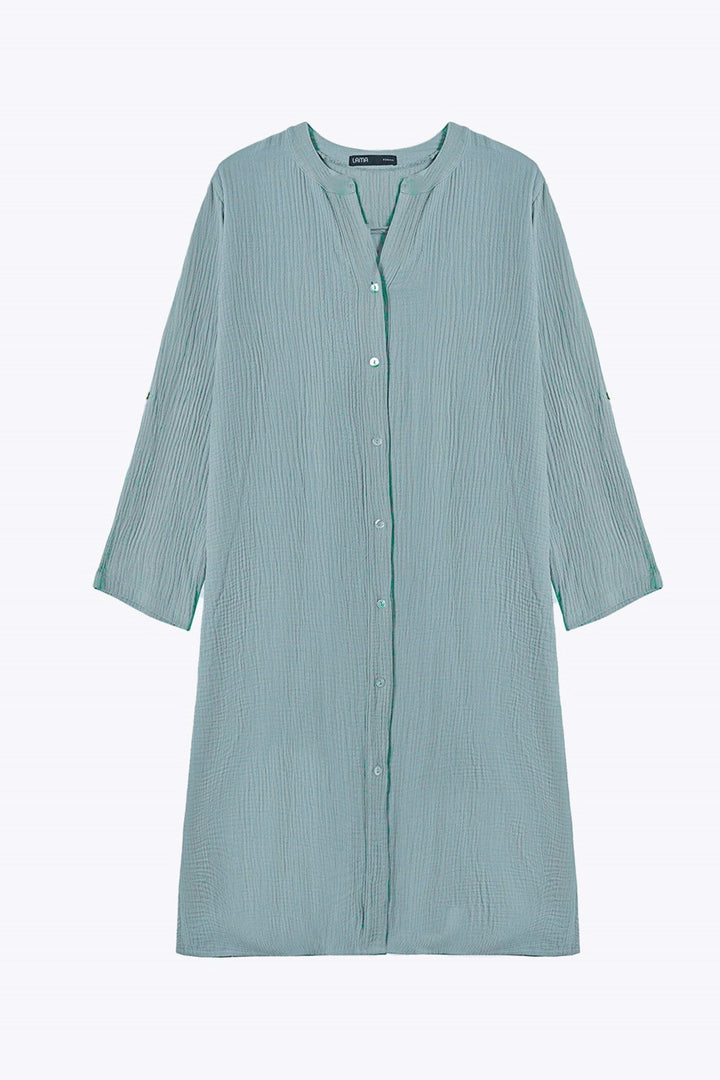 SEA GREEN LONG MUSLIN TUNIC
