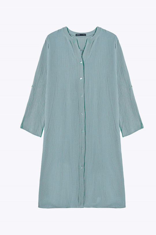SEA GREEN LONG MUSLIN TUNIC