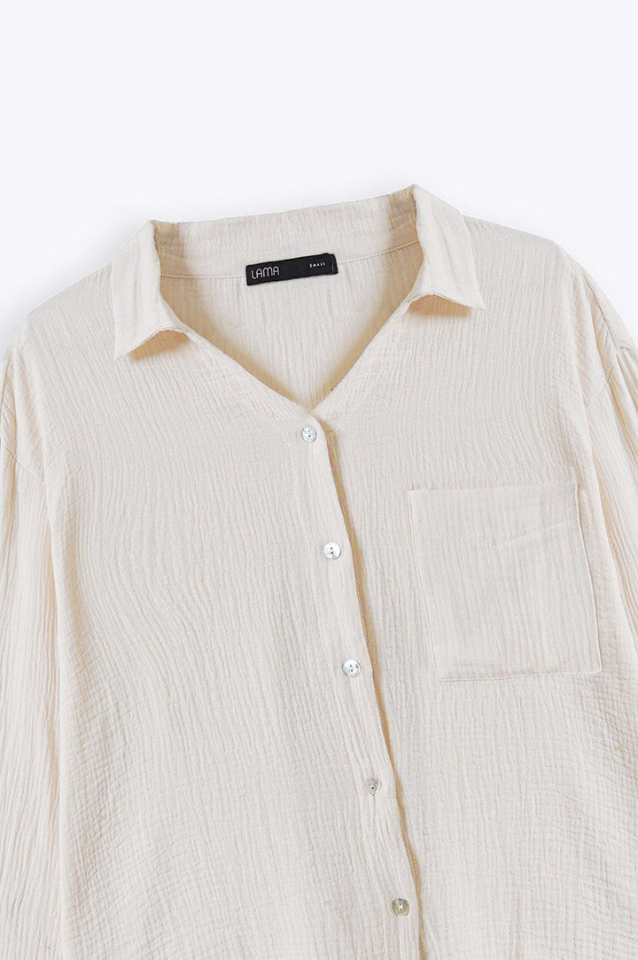 CREAM BASIC MUSLIN BUTTON DOWN