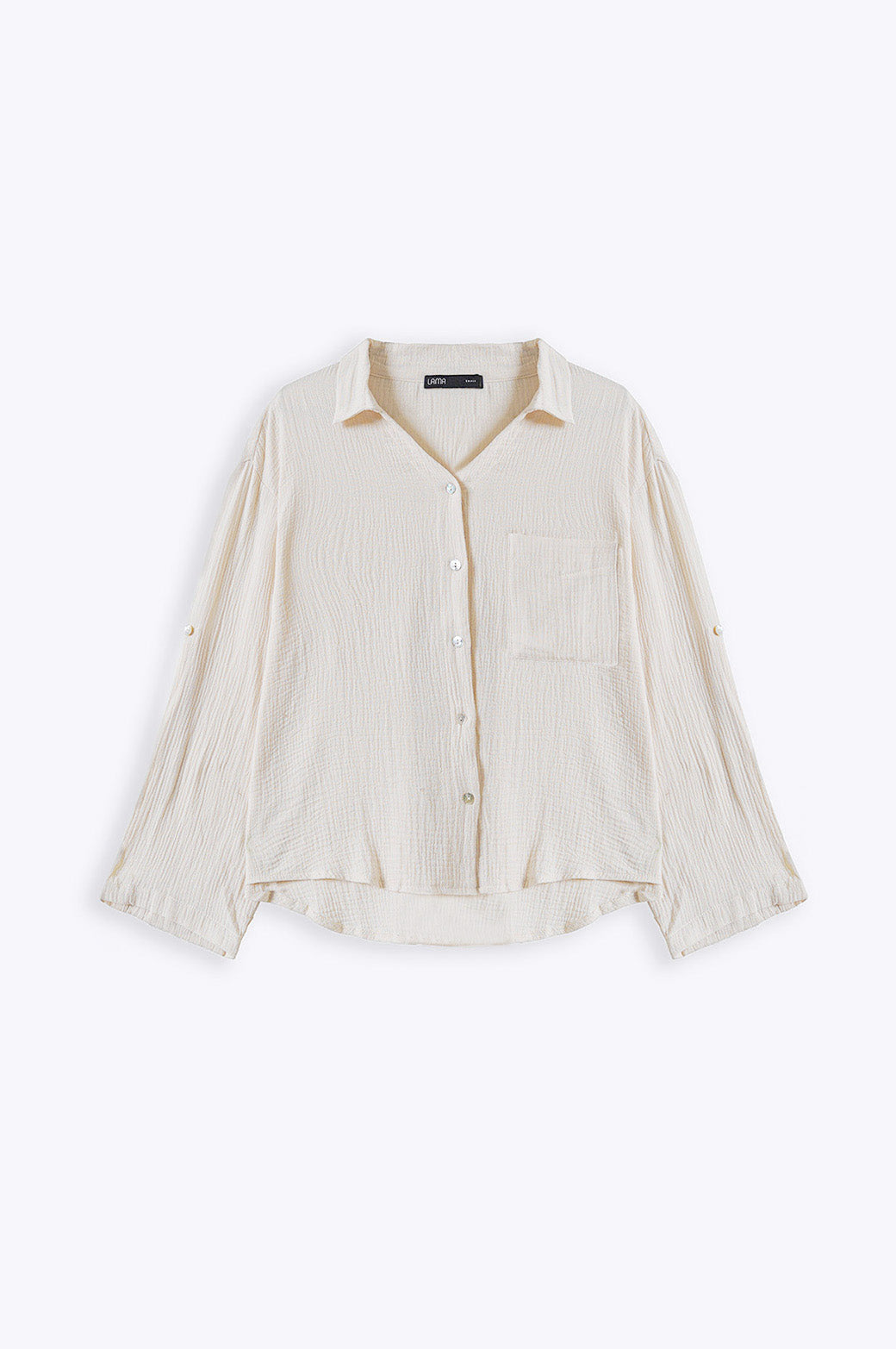 CREAM BASIC MUSLIN BUTTON DOWN