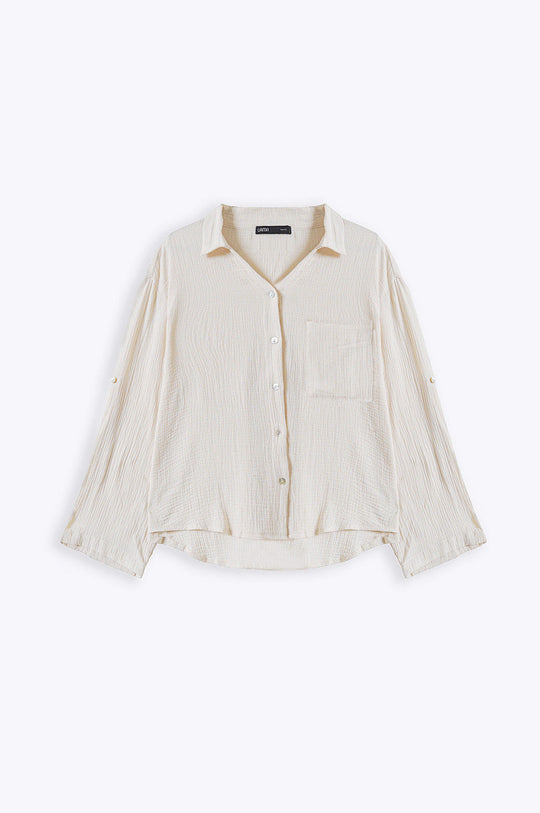CREAM BASIC MUSLIN BUTTON DOWN