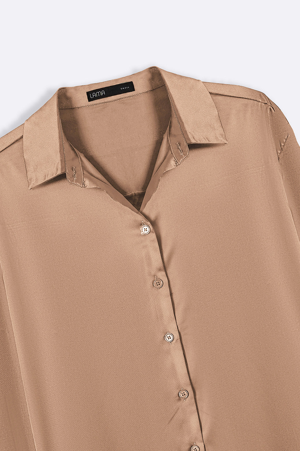 BEIGE BASIC SILK SHIRT