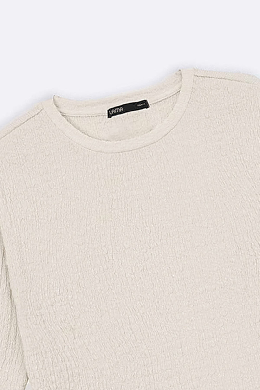 OFF WHITE TEXTURED STRETCHY TOP