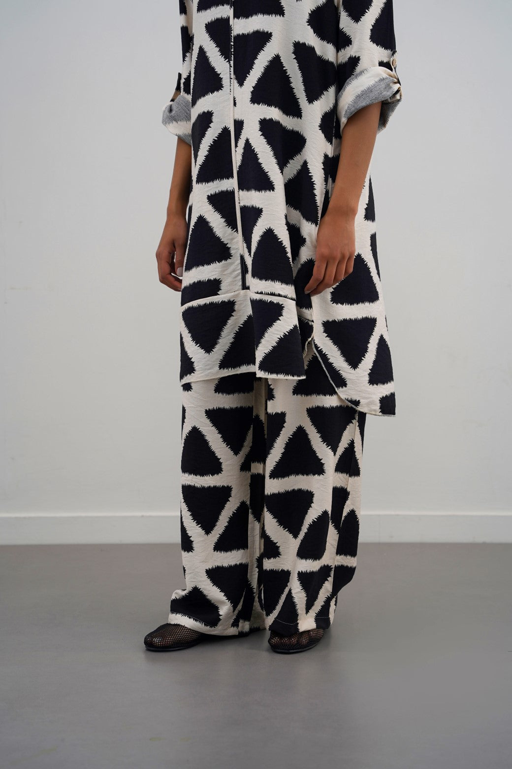 BLACK TRIPTYCH WIDE PANTS