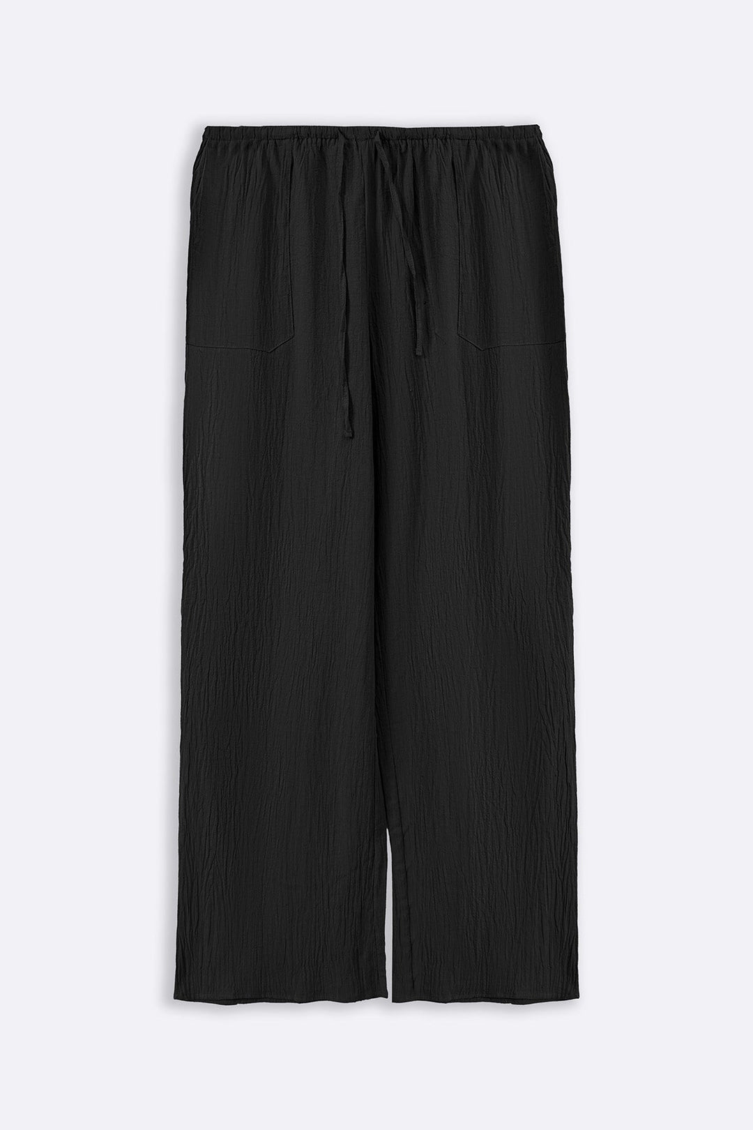 BLACK FEATHER COTTON PANTS