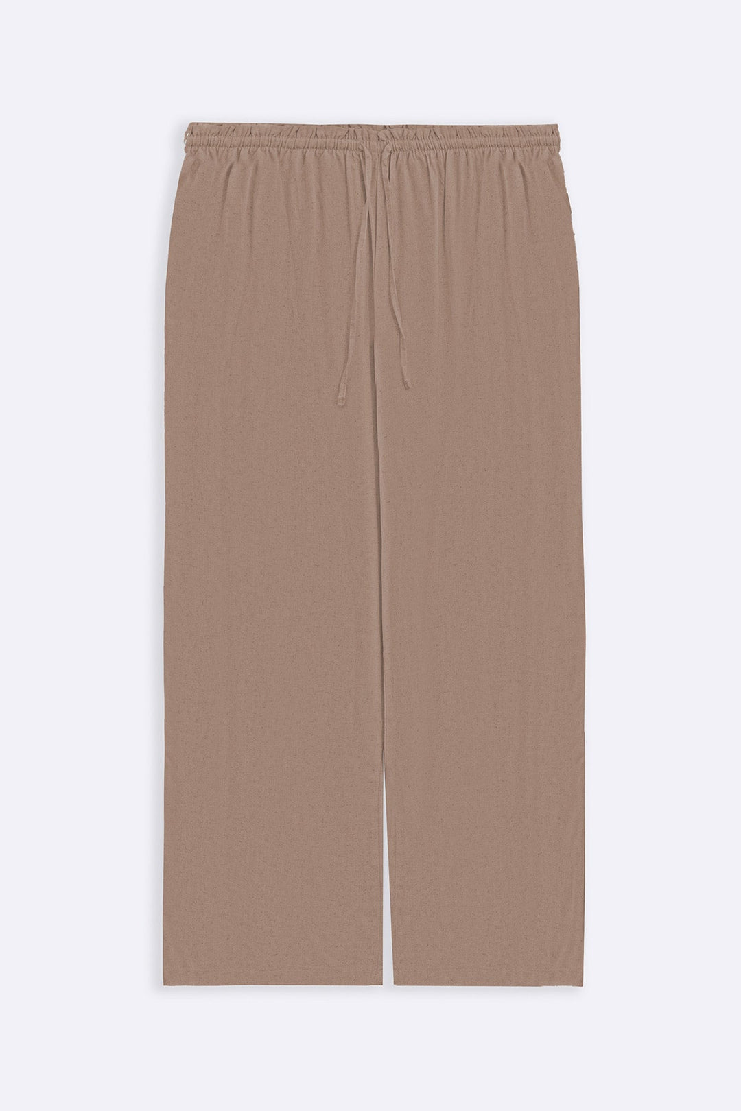 BEIGE LINEN EASY TROUSERS