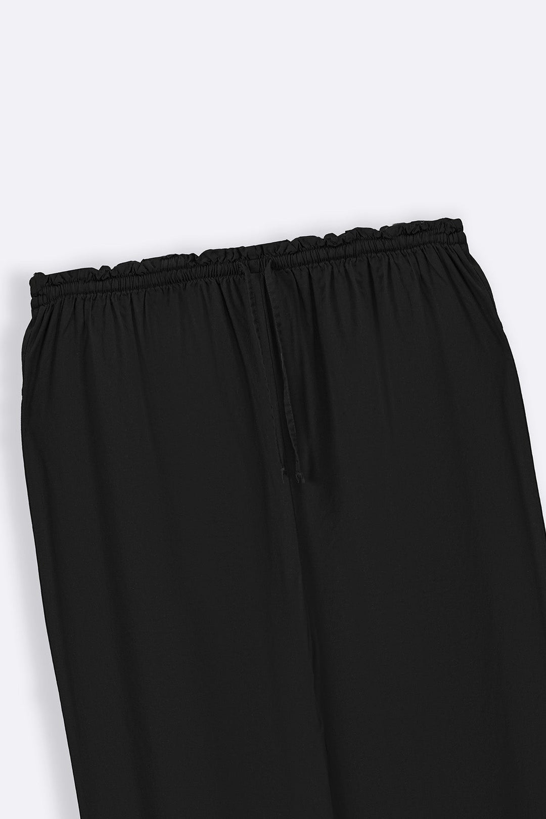 BLACK LINEN EASY TROUSERS