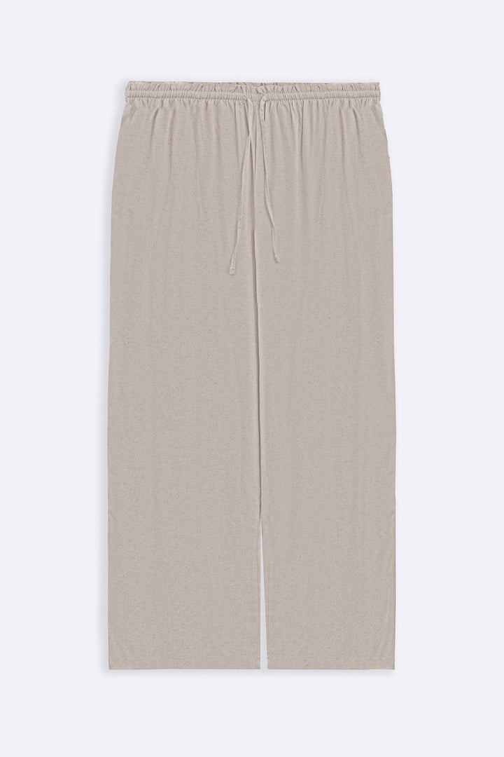 OAT WHITE LINEN EASY TROUSERS