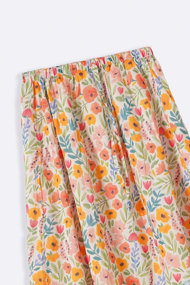 WHITE WILDFLOWER TIER SKIRT