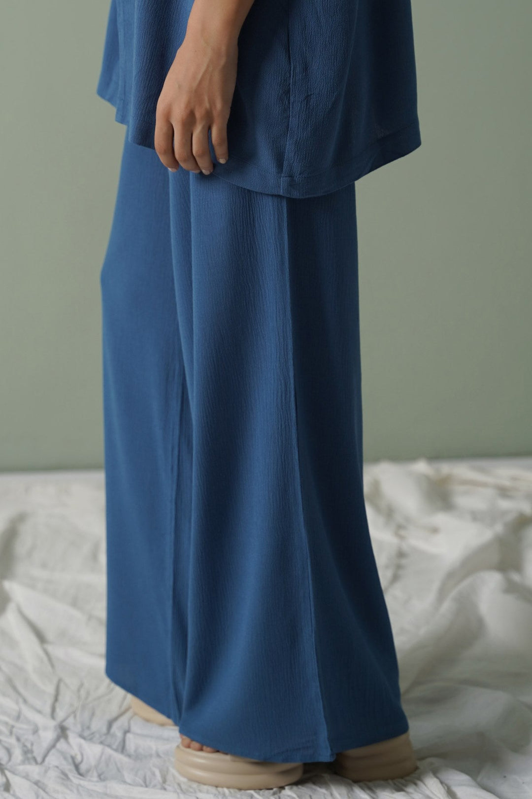 TEAL LONG DRAWSTRING TROUSERS