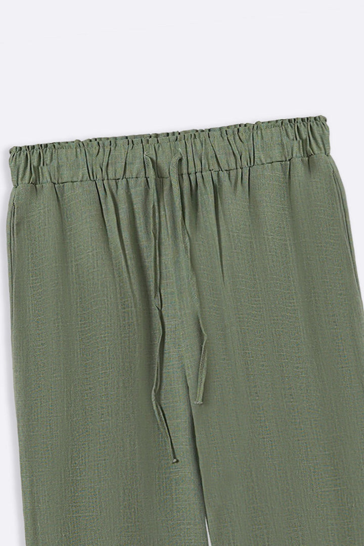 GREEN LINEN BLEND CULOTTES