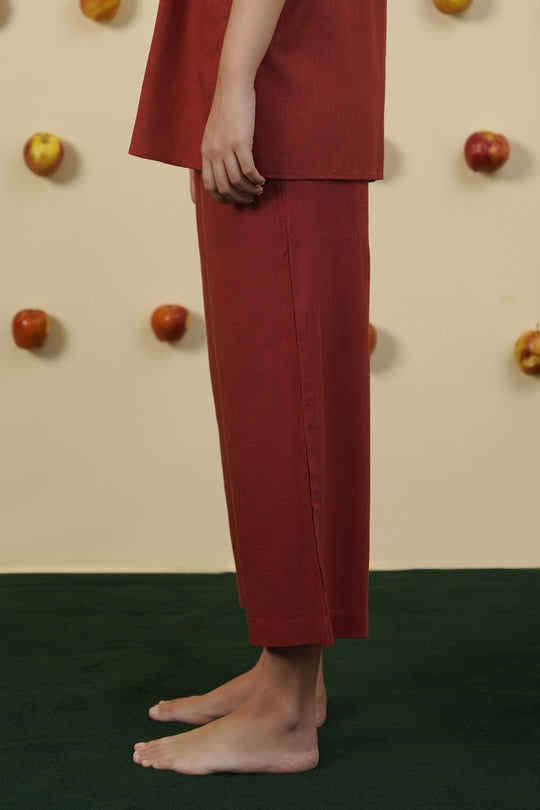 RUST LINEN BLEND CULOTTES