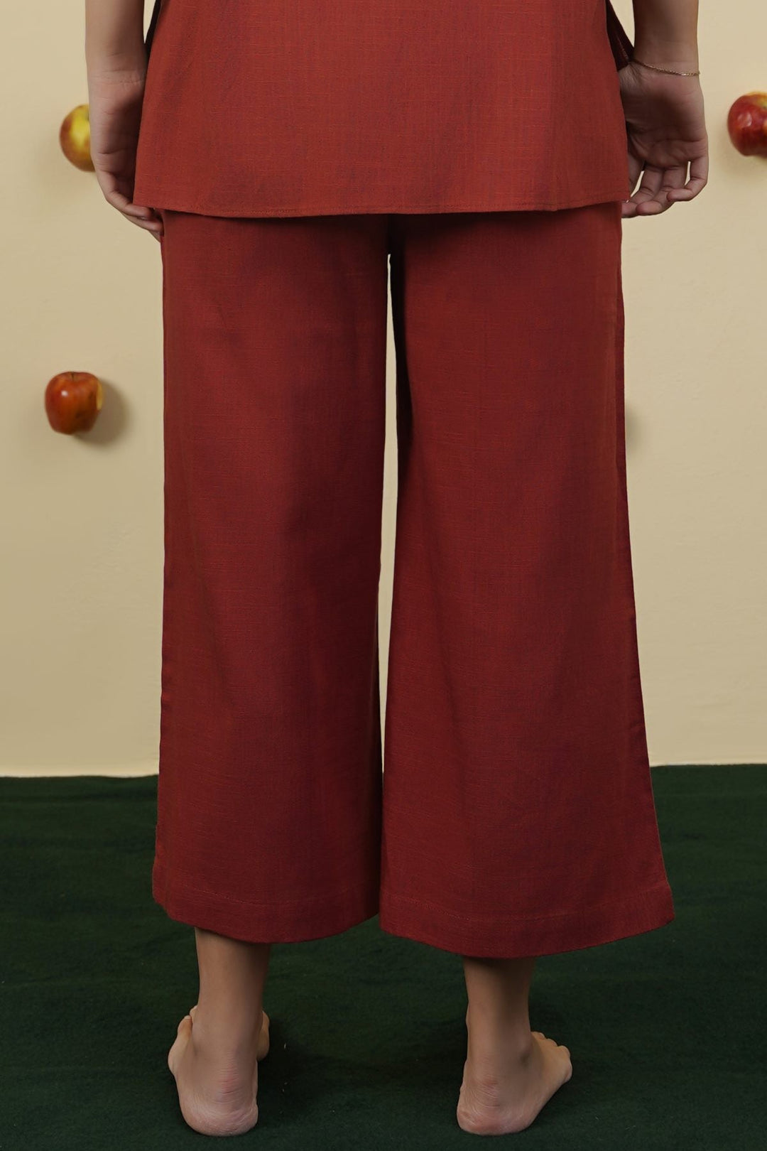 RUST LINEN BLEND CULOTTES