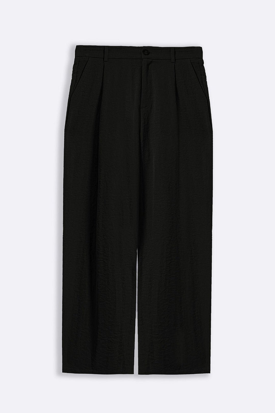 BLACK ESSENTIAL PLEATED PANTS