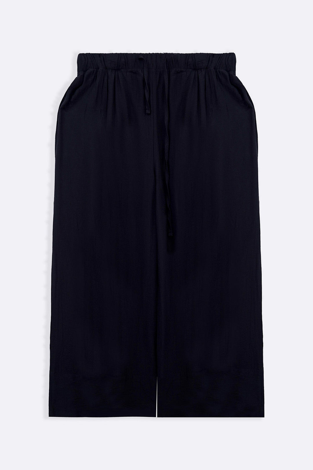 BLACK TEXTURED PALAZZO PANTS