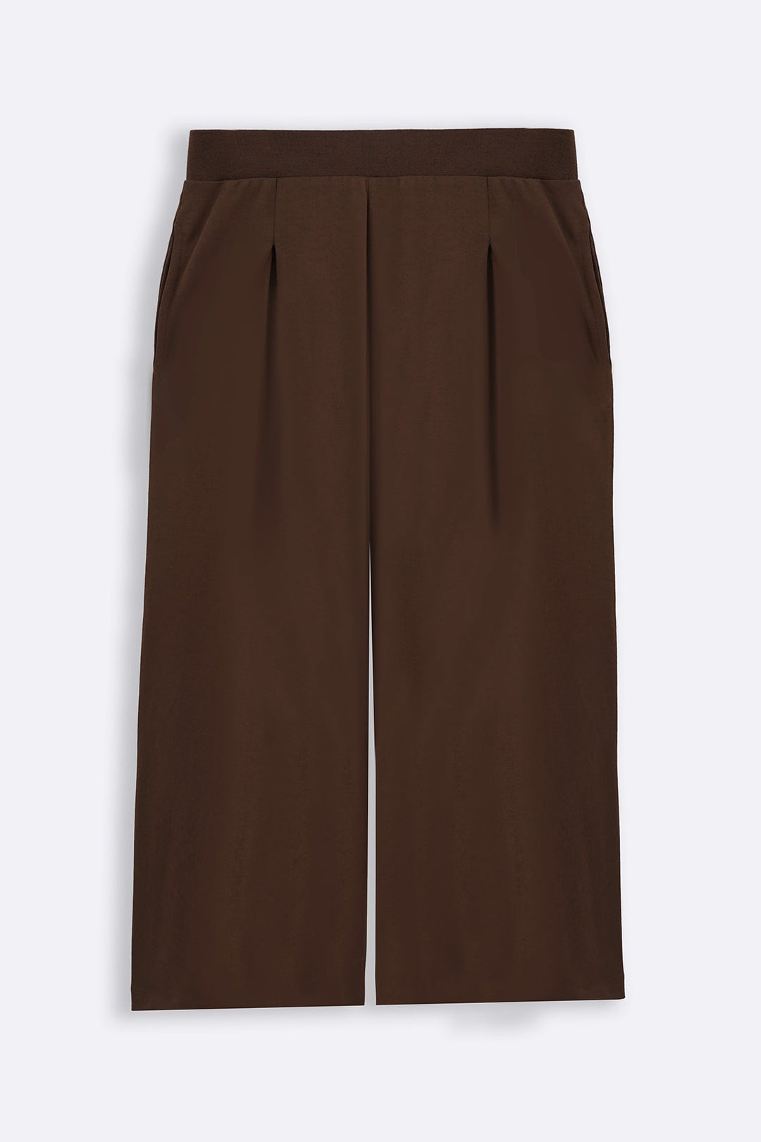 TAUPE CROPPED WIDE LEG PANTS