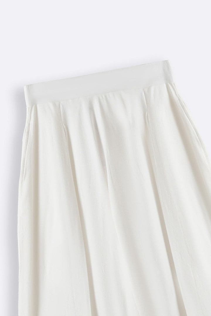 WHITE CROPPED WIDE LEG PANTS