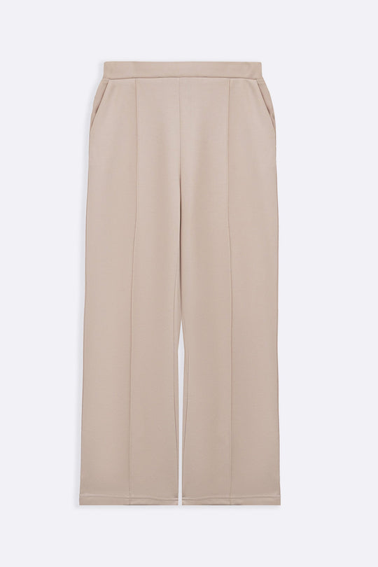 BEIGE STRAIGHT LOOSE TROUSERS
