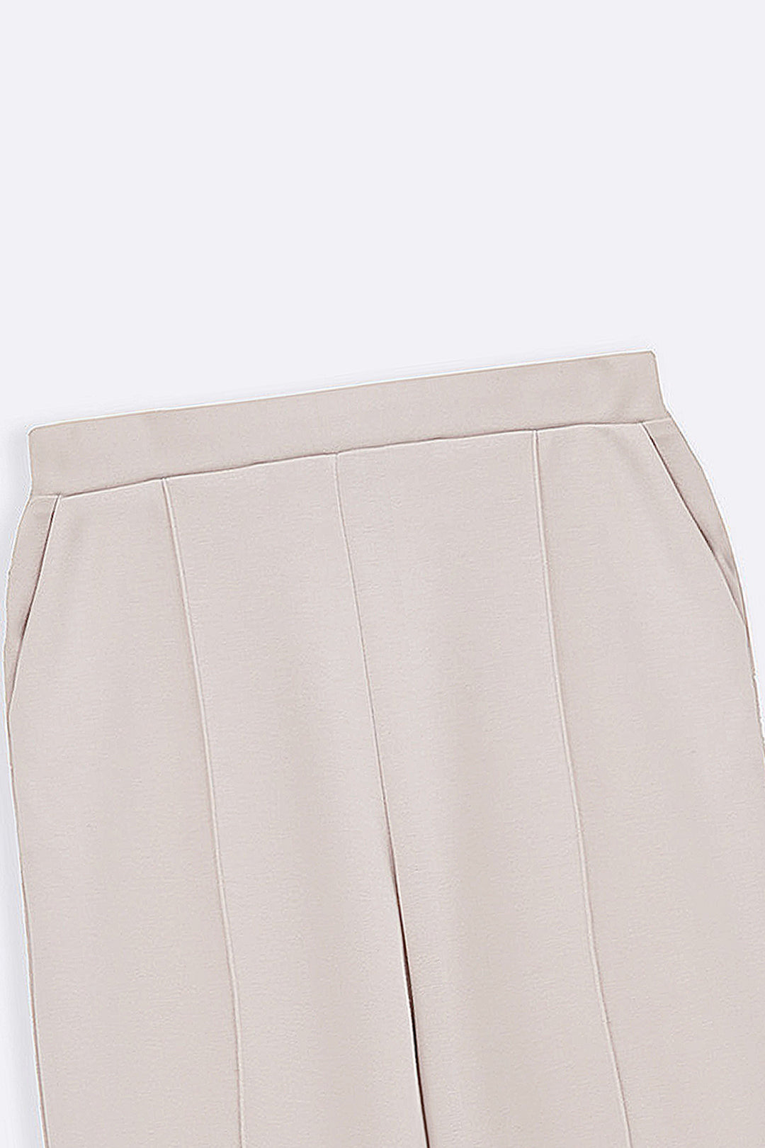 BEIGE STRAIGHT LOOSE TROUSERS