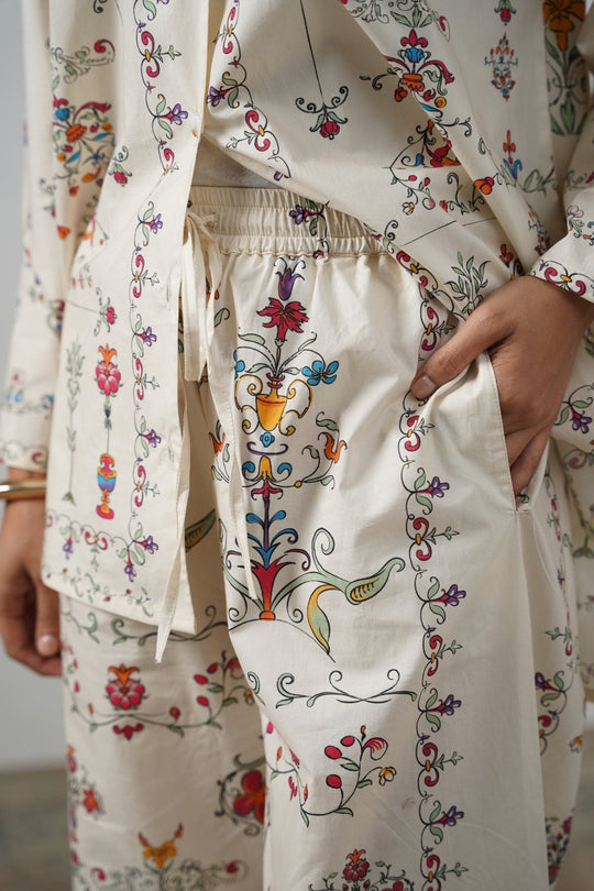 BEIGE ANDALUSIA COTTON PANTS