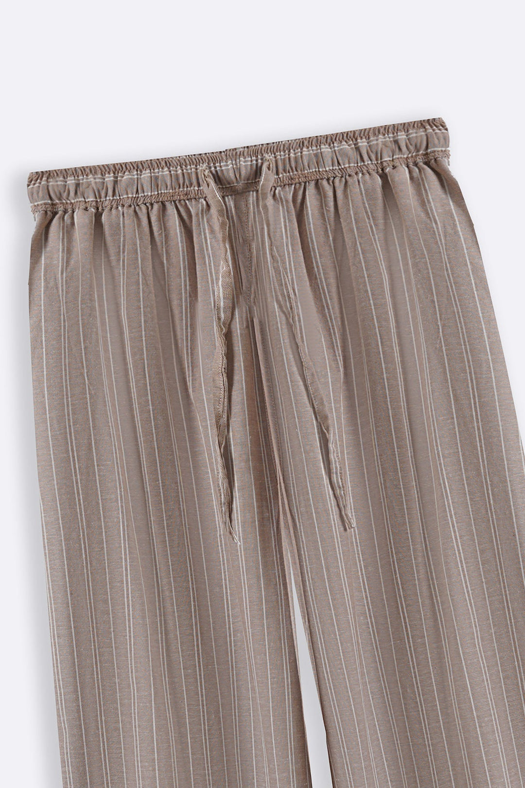 BEIGE STRIPED LINEN PANTS