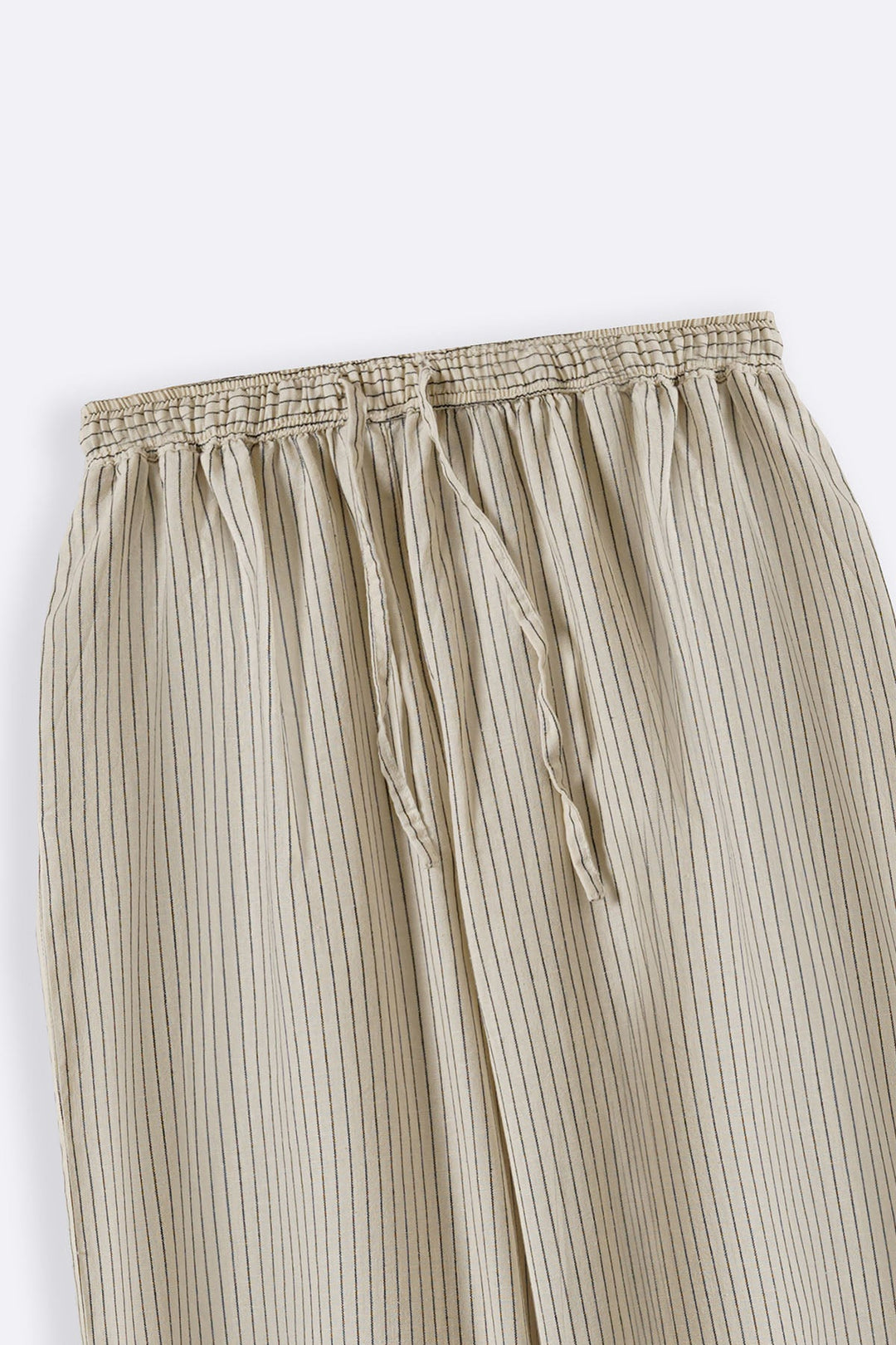 ECRU STRIPED LINEN PANTS