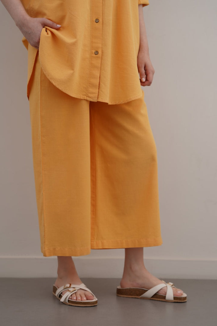 YELLOW ESSENTIAL COTTON CULOTTES