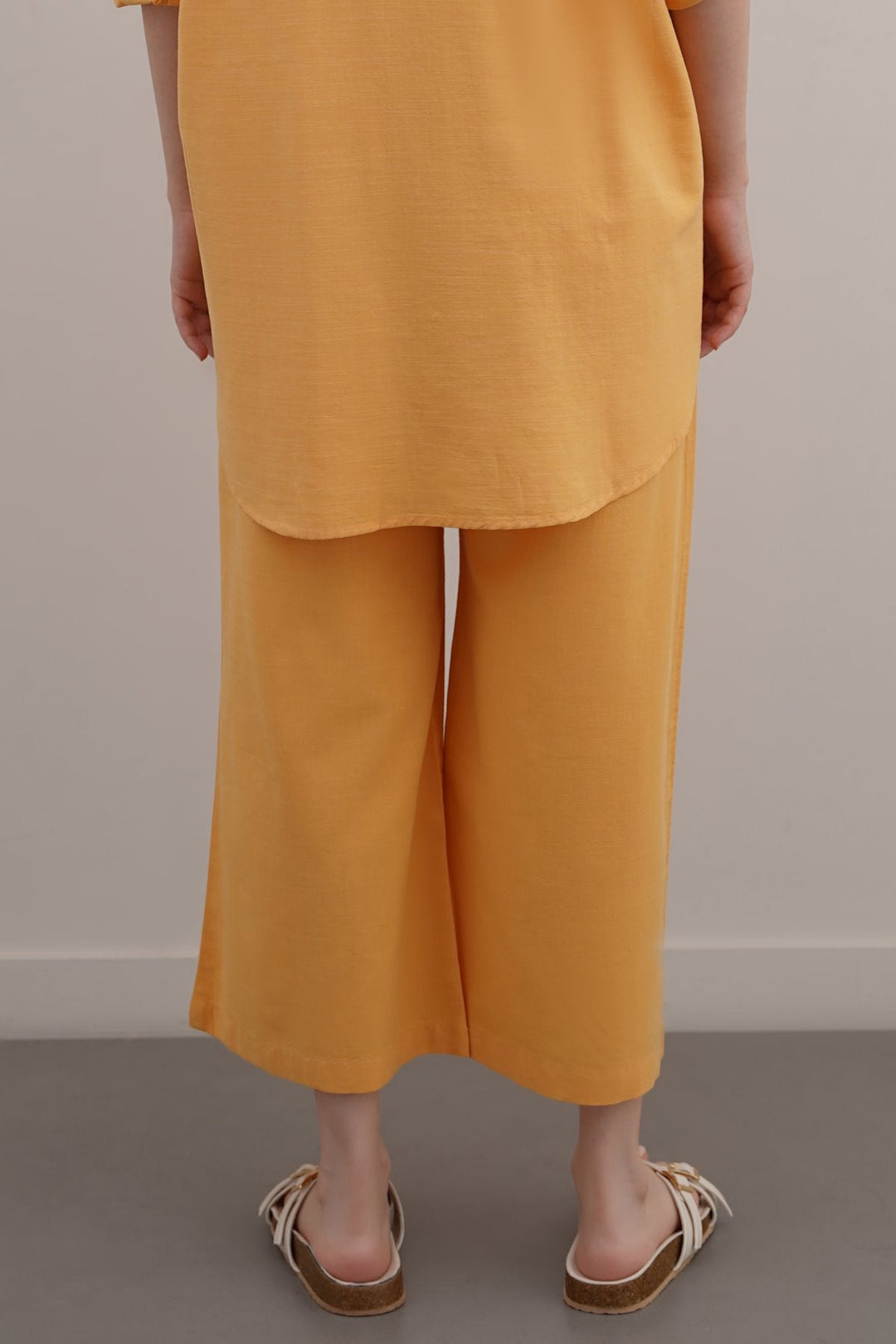 YELLOW ESSENTIAL COTTON CULOTTES