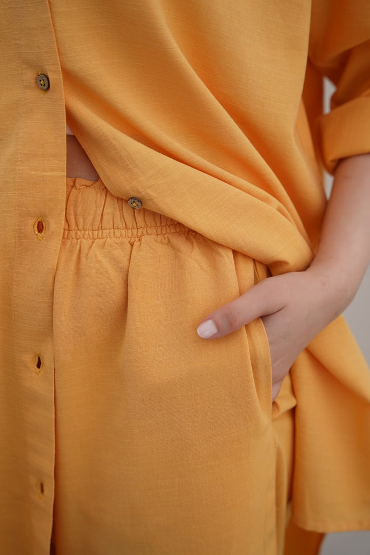 YELLOW ESSENTIAL COTTON CULOTTES