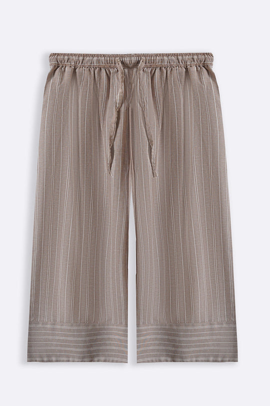 BEIGE CURVE STRIPED CULOTTES