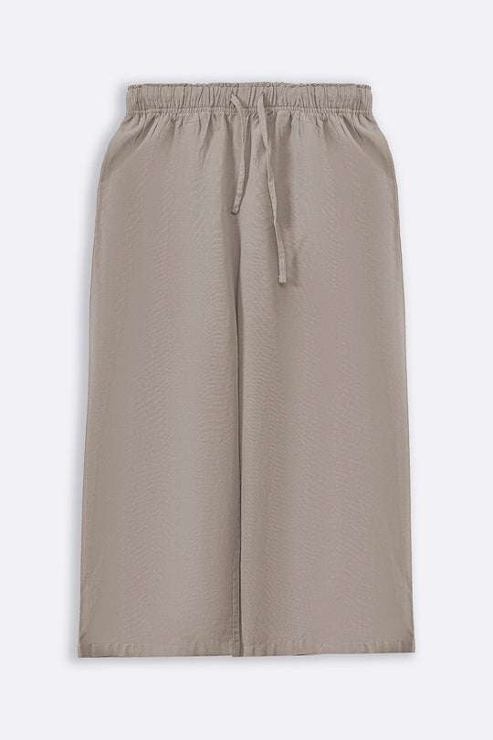 BEIGE ESSENTIAL COTTON CULOTTES
