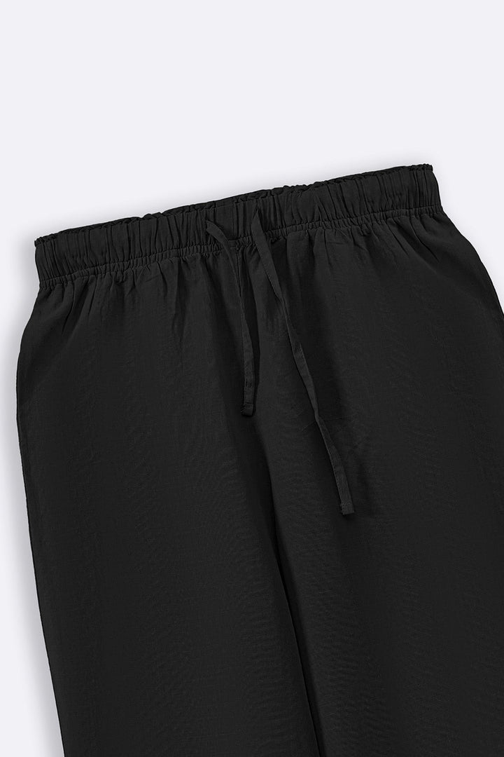 BLACK ESSENTIAL COTTON CULOTTES