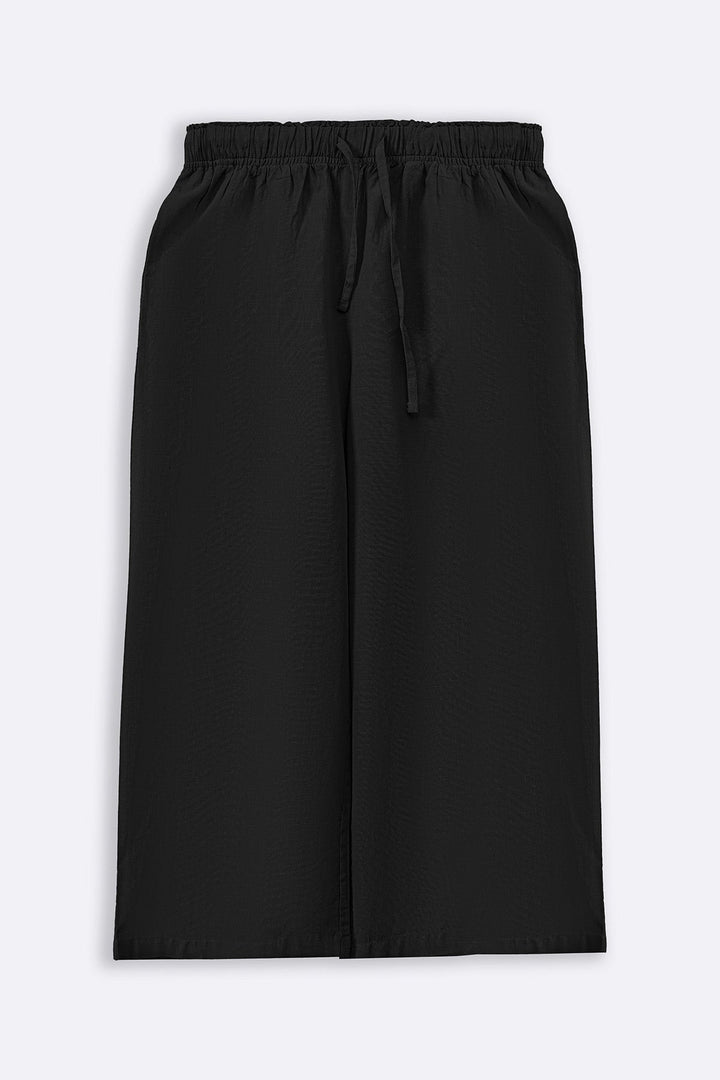 BLACK ESSENTIAL COTTON CULOTTES