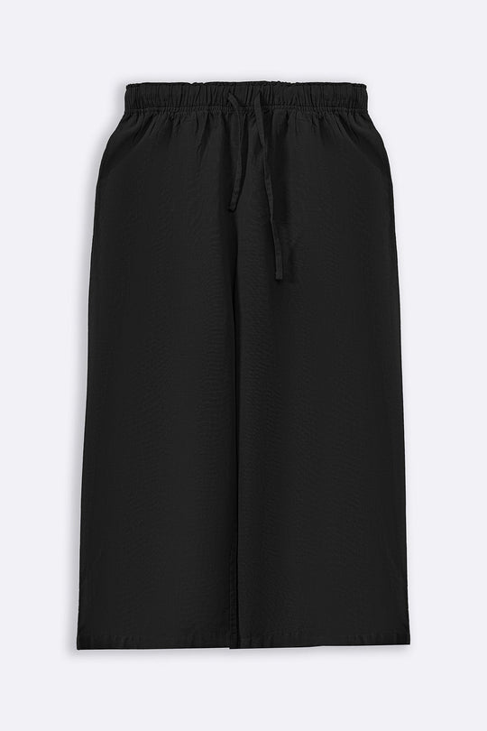 BLACK ESSENTIAL COTTON CULOTTES