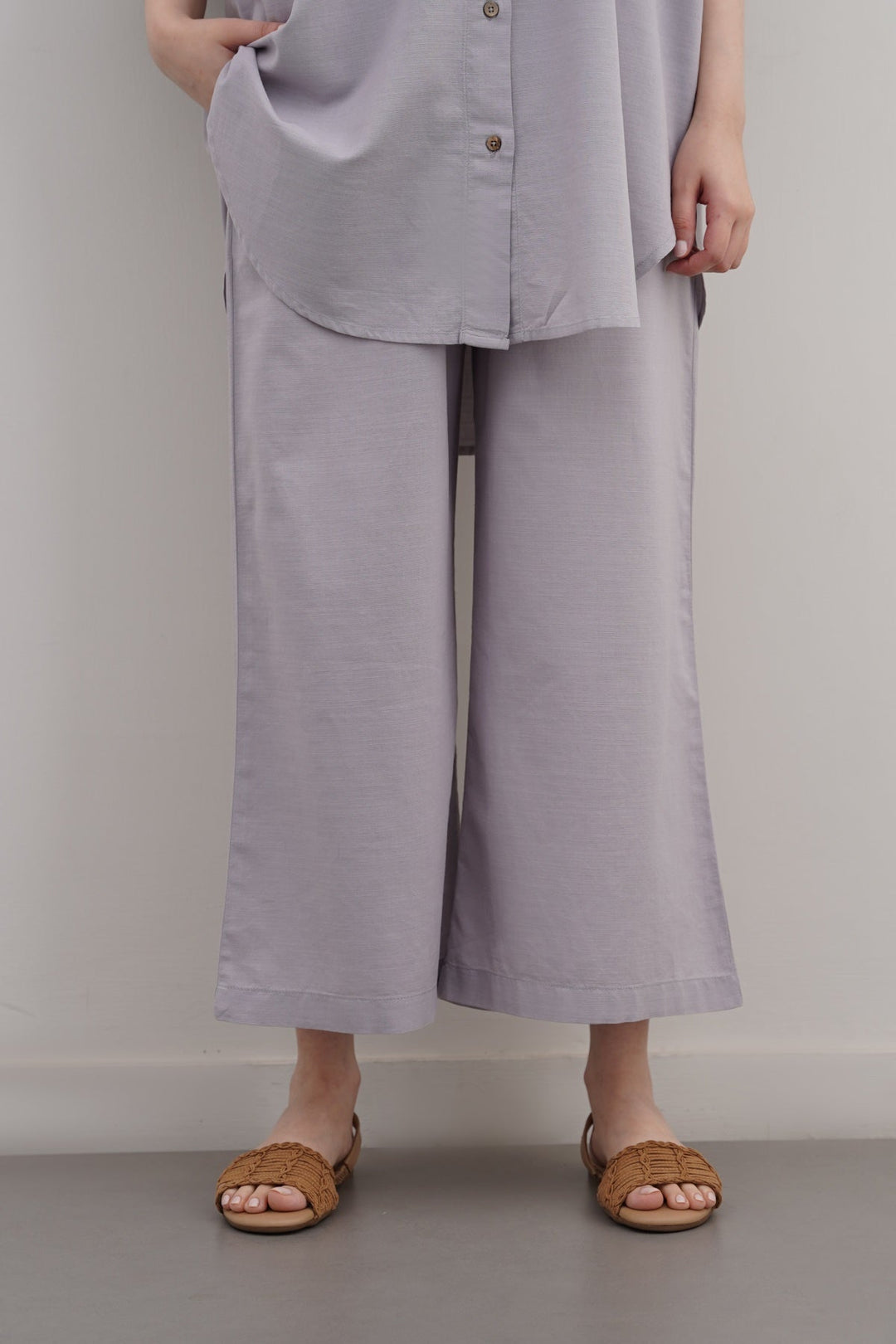 GREY ESSENTIAL COTTON CULOTTES