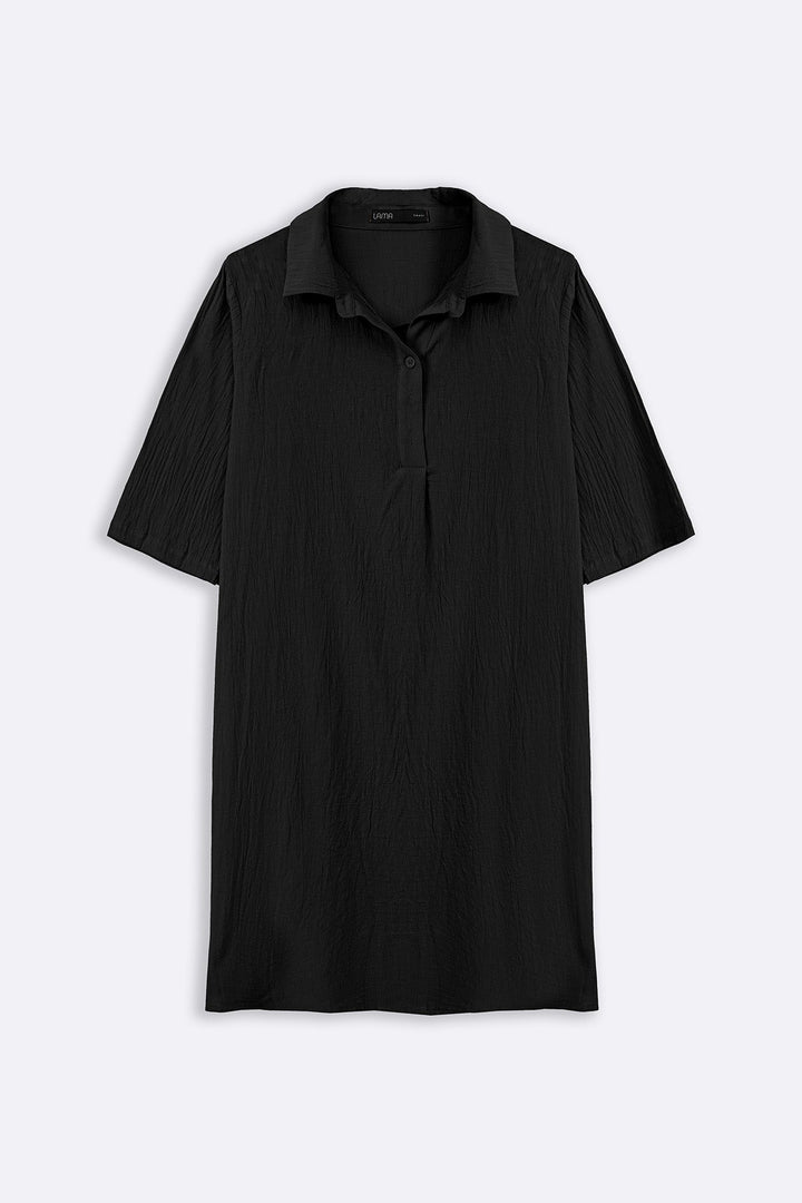 BLACK FEATHER COTTON KURTA-TUNIC