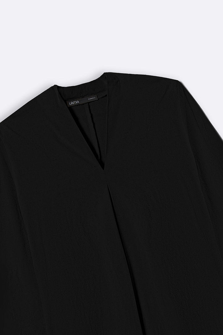 BLACK LINEN MIDI TUNIC